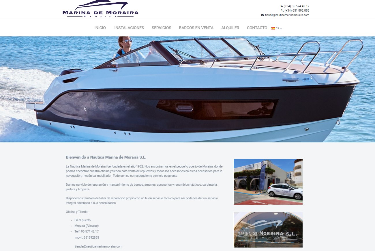 Diseño web Nautica Marina de Moraira